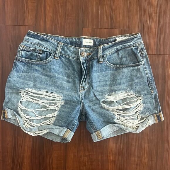 Sneak Peek Distressed Jean Shorts - Size 26 - Amazing Fit - Size Small - Shorts - Picture 1 of 4